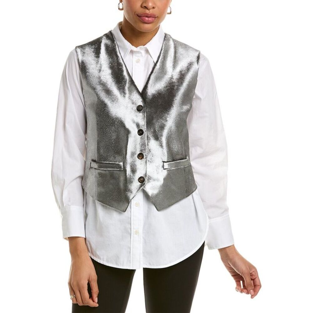 Brunello Cucinelli Womens Leather Shirt